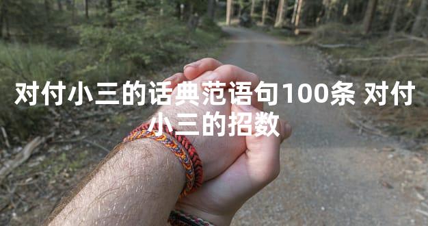 对付小三的话典范语句100条 对付小三的招数